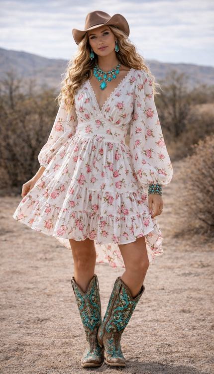 Willow Lace Balloon Sleeve Dress
